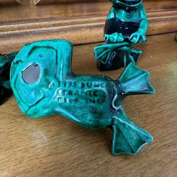 Set of 3 Duncan Ceramic USA 1975 rare Frogs set - Picture 5 of 7